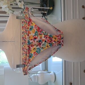 NWT Bleu Rod Beattie Womens Floral Print String Bikini Bottom Size 10